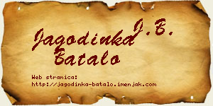 Jagodinka Batalo vizit kartica